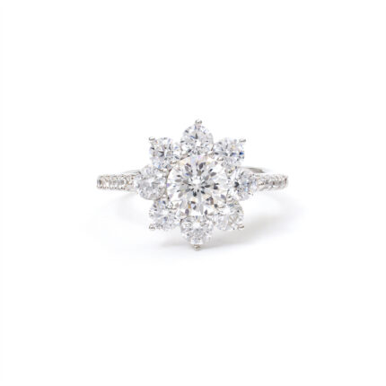 Viola Starburst-Halo Ring