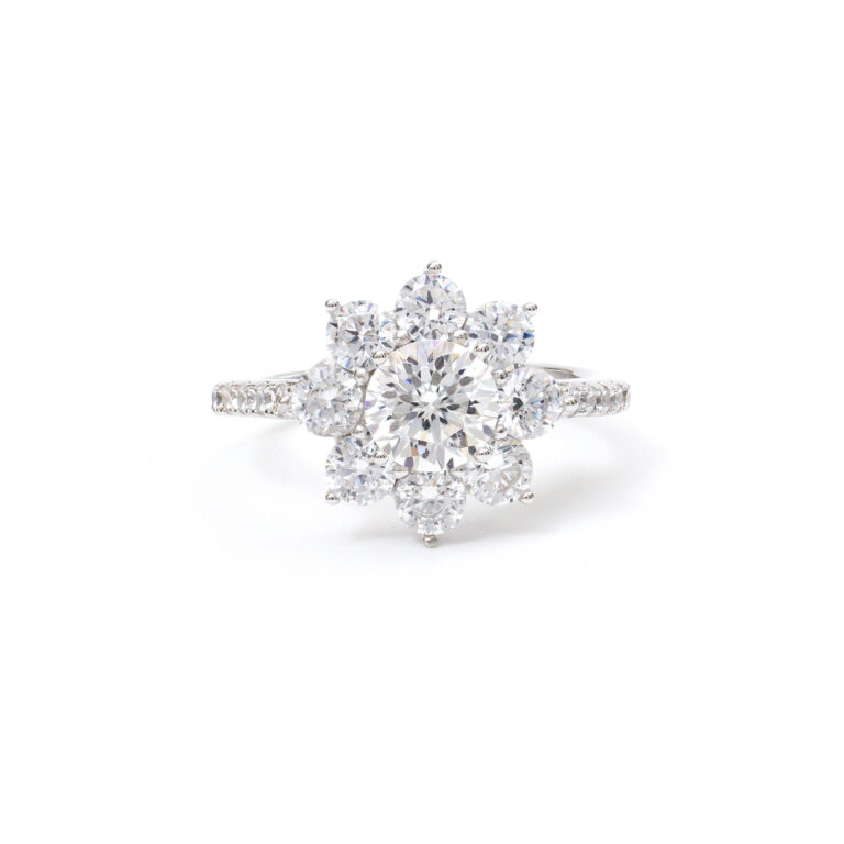 Viola Starburst-Halo Ring
