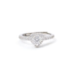 Rosa Pear-Halo Ring