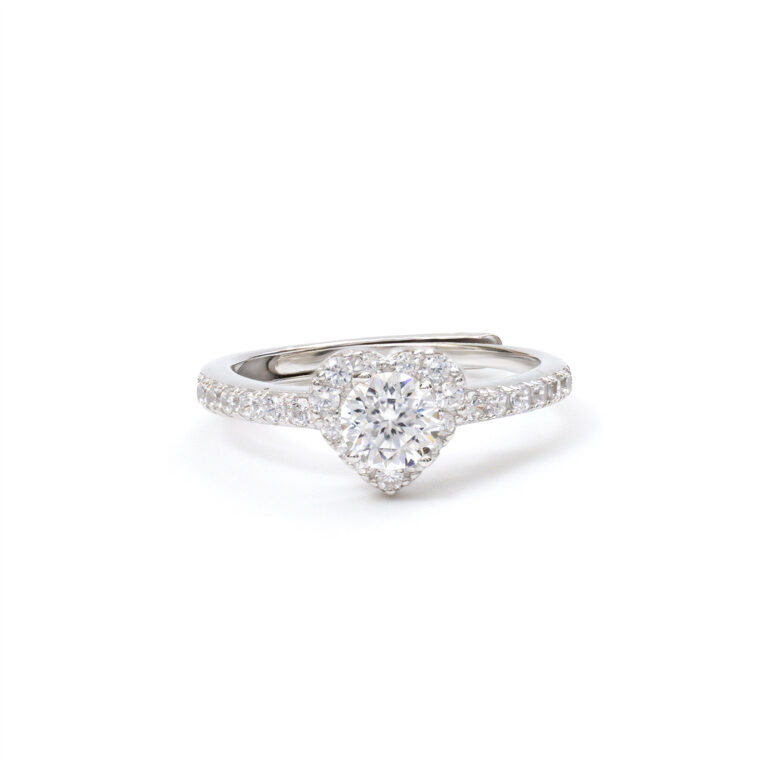 Rosa Pear-Halo Ring