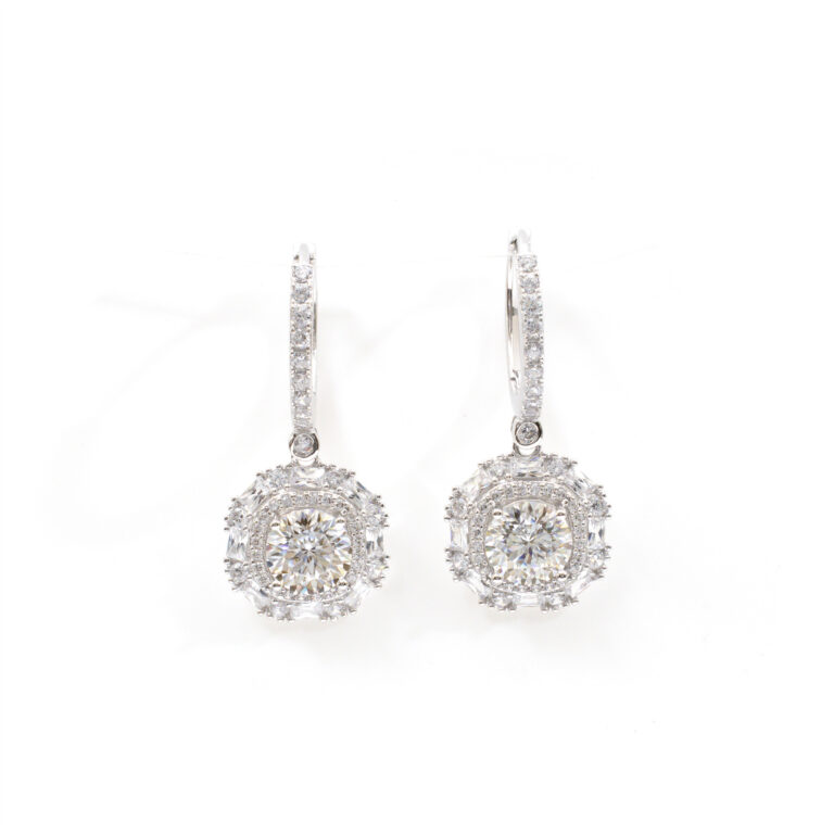 Delphine Square-Halo Hoops