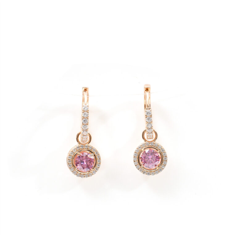 Rhea Pink-Medallion Hoops