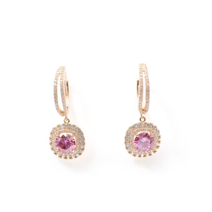 Iris Pink-Swirl-Halo Hoops