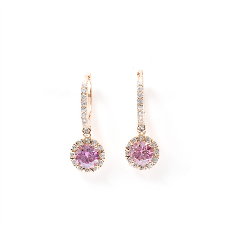 Dahlia Pink-Sunburst Hoops