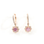 Gaia Pink-Floral-Halo Hoops