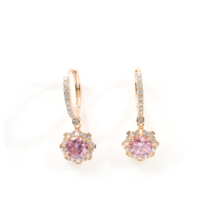 Gaia Pink-Floral-Halo Hoops