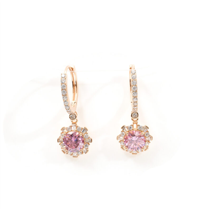 Gaia Pink-Floral-Halo Hoops