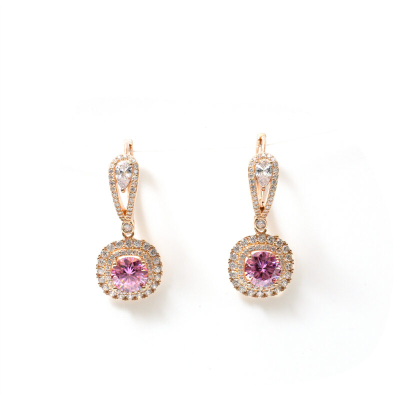 Flora Pink-Double-Halo Hoops