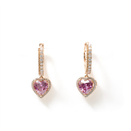 Nadia Pink-Heart Hoops